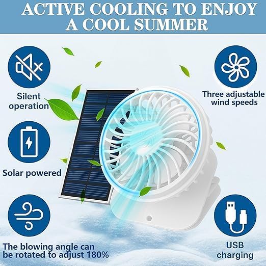 Outdoor Visor Hat with Solar Fan Solar Powered USB Charging