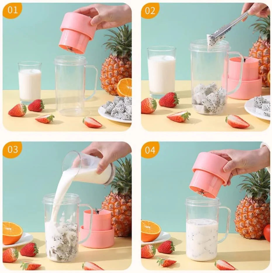 Mini Blender Juicer with Straw