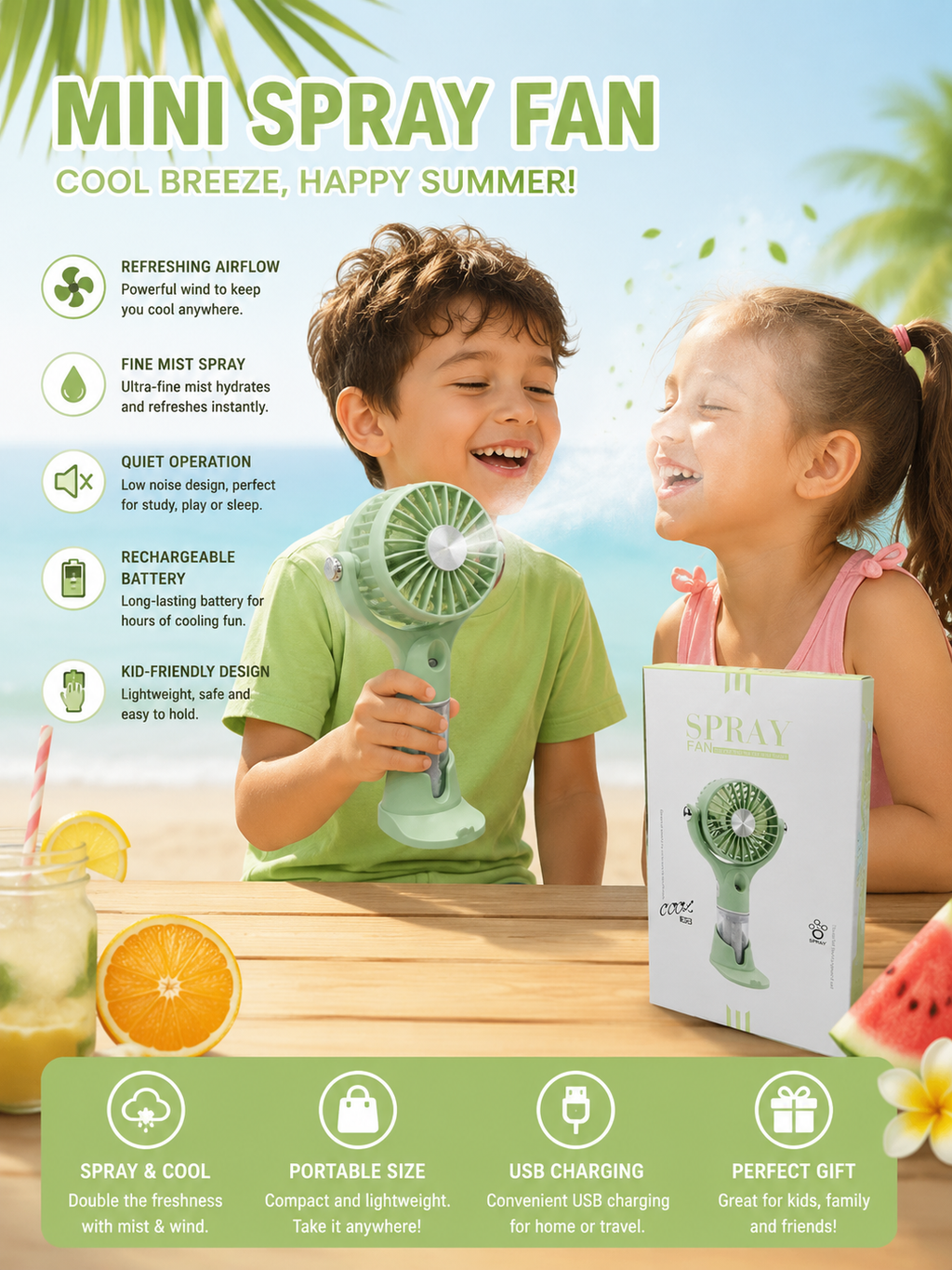 Portable Mini Spray Fan