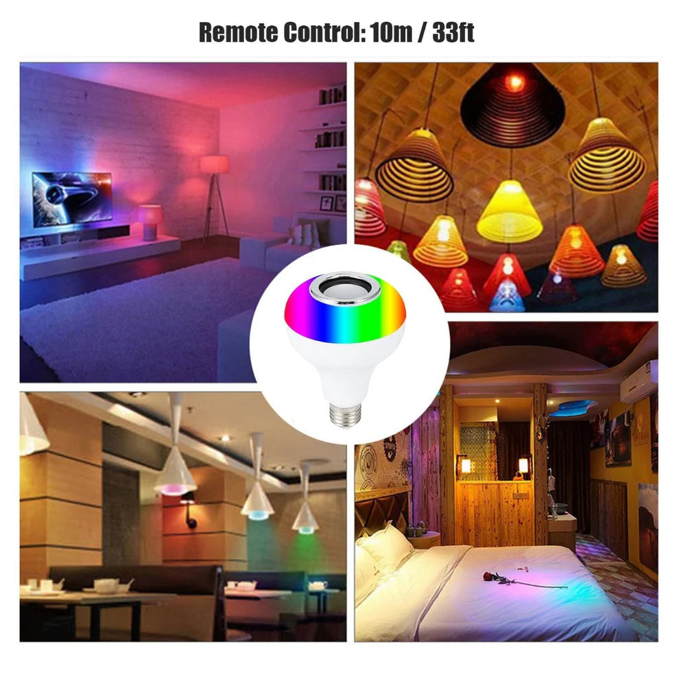 LED Music Bulb with Built-In Bluetooth Speaker & RGB Color Light
