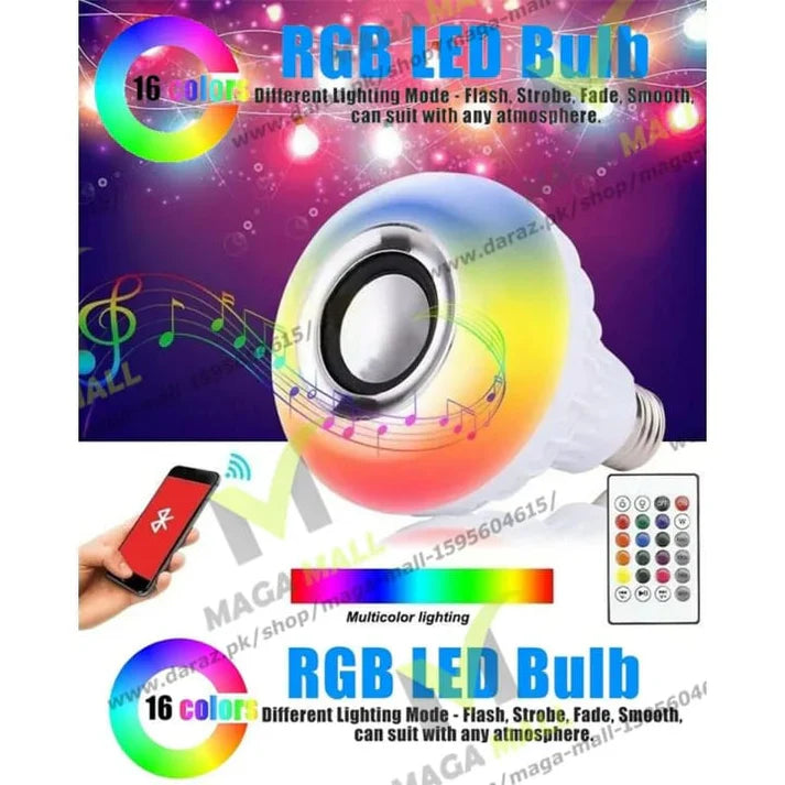 LED Music Bulb with Built-In Bluetooth Speaker & RGB Color Light
