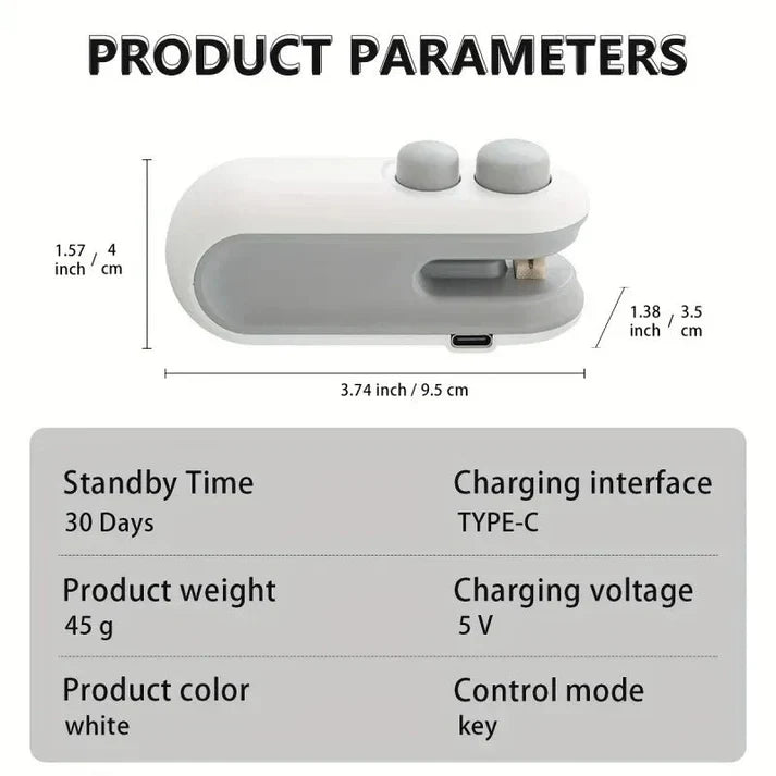 -in-1 Rechargeable Bag Sealer & Cutter – Keep Food Fresh Easily
